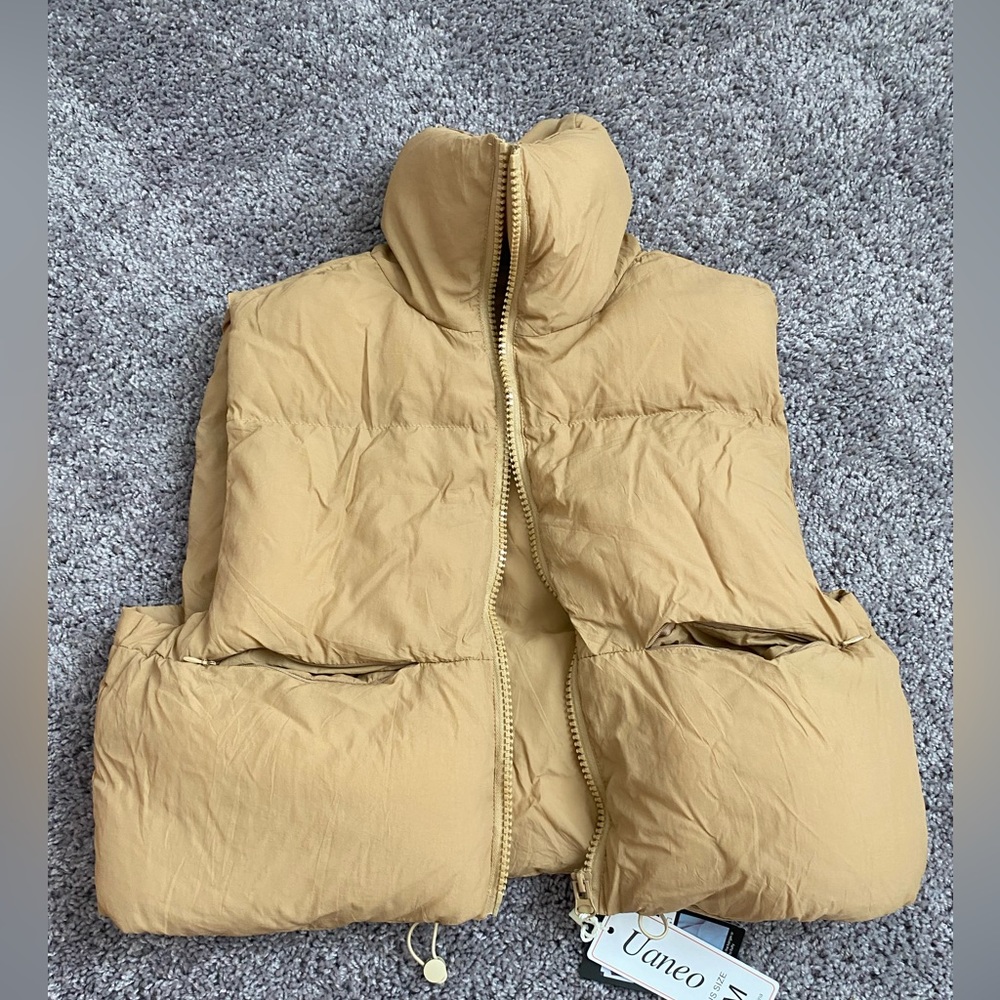 Tan puffer vest